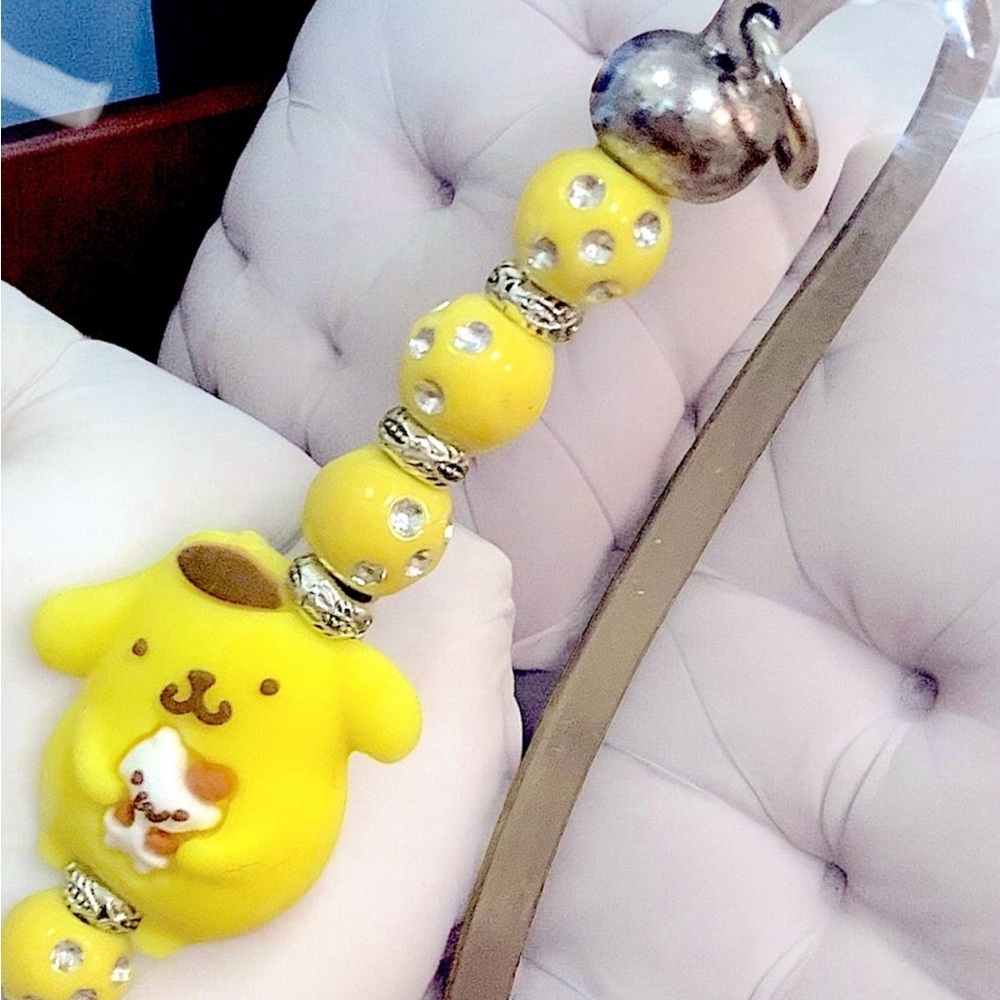 Pompompurin Yellow Beaded Bookmark hello Kitty family Sanrio - Picture 3 of 3